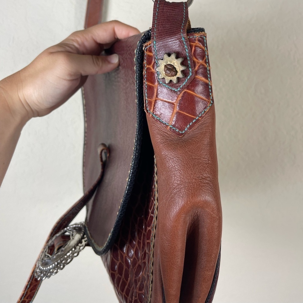 Ruby Firecat Bag Leather Saddle Purse with Silver Buckle - Picture 4 of 11